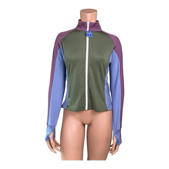 RLX Ralph Lauren - Color-Blocked Jersey Full-Zip Jacket - Green / Blue / Mauve - Picture 12 of 13